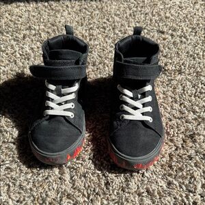 wonder nation Black High-Top Sneakers with Red Accent
